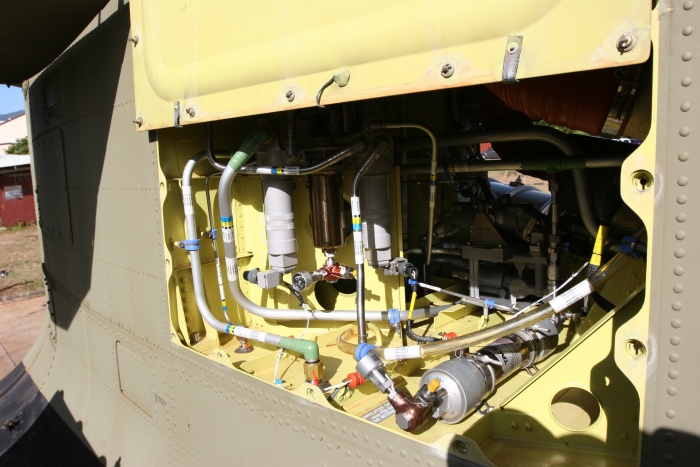 The right hand Aft Hydraulics Compartment for the H-47 Chinook helicopter.