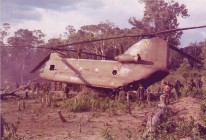 66-19114 and crew were on short final to an LZ in Cambodia with a 