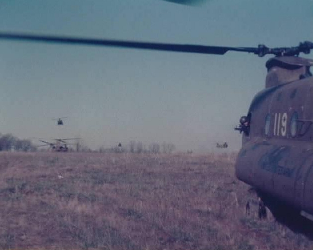 CH-47B Chinook helicopter 66-19119 at Fort Campbell, Kentucky, March 1979.