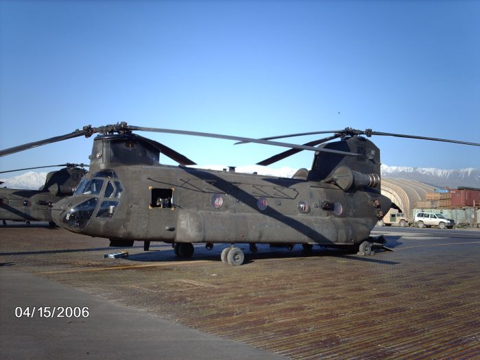 Chinook helicopter 84-24182 in Afghanistan, 15 April 2006.