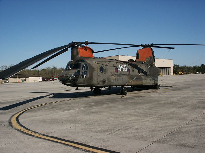 86-01645 undergoing maintenance by contract personnel (Army Fleet Service [AFS]) at Knox Army (KFHK) heliport, Fort Rucker, Alabama.