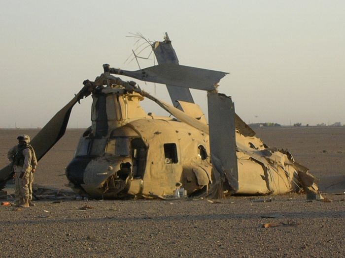 87-00102 - A CH-47D down in Iraq.