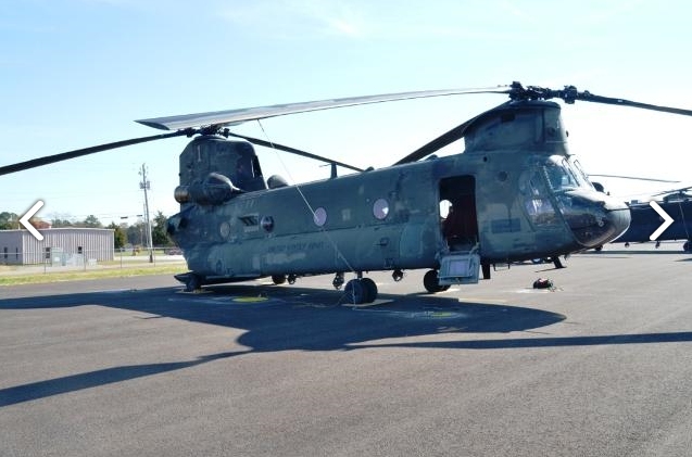 CH-47D Chinook helicopter 88-00109 sitting at Madison Executive Airport (KMDQ), Meridianville, Alabama, during the auction process as it went up for sale to the highest bidder on the commercial market.