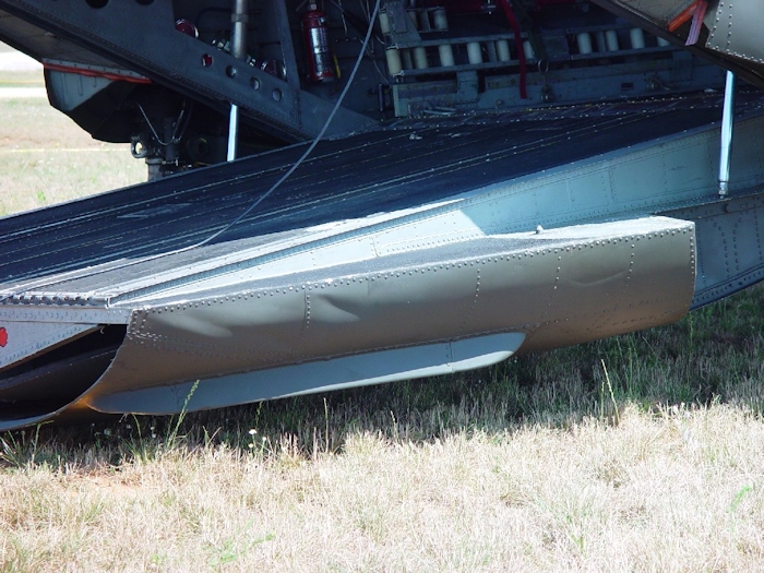 July 2002: This photograph shows some damage to the skin on the right side of the ramp. It is unknown if this was accident related.