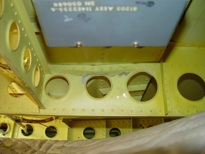 July 2002: Buckling of a bulkhead is apparent in this image in the vicinity of the number two hanger bearing.