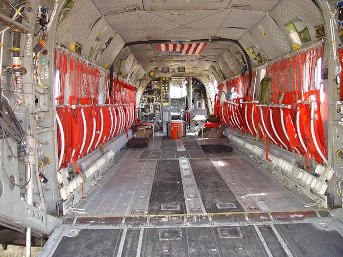 July 2002: The main cabin area of 89-00138 looking forward from the ramp.