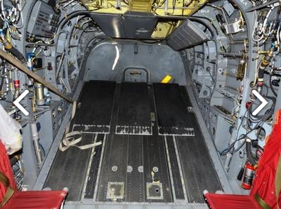 Interior view of ramp area of CH-47D Chinook helicopter 90-00184 sitting at Madison Executive Airport (KMDQ), Meridianville, Alabama, during the auction process as it went up for sale to the highest bidder on the commercial market.