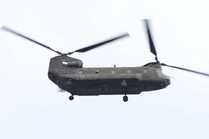CH-47D Chinook helicopter 90-00184 performing a low pass over Paine Field (KPAE) on 15 October 2008.