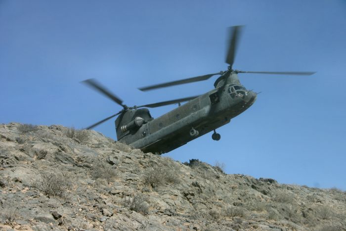 91-00256, while assigned to Company G, 104th Aviation, Army National Guard, from the States of Connecticut and Pennsylvania, goes on a mission south of Kandahar, Afghanistan, to conduct an extraction (EXFIL) of soldiers involved in the "Hunt For Osama".
