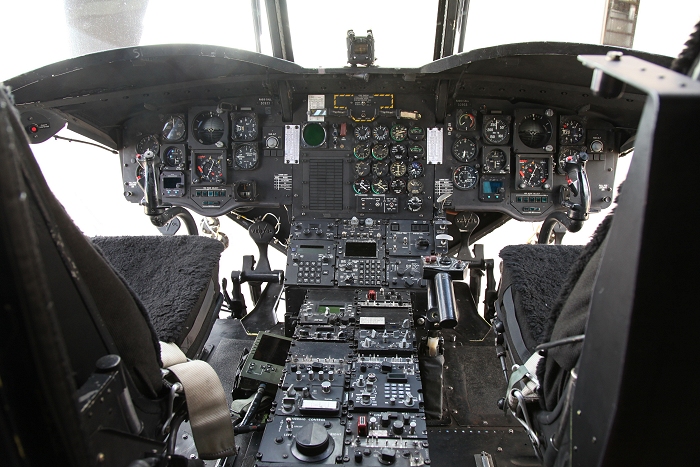 December 2010: The cockpit of CH-47D Chinook helicopter 93-00933 on the ramp of Wheeler Army Airfield, Hawaii.
