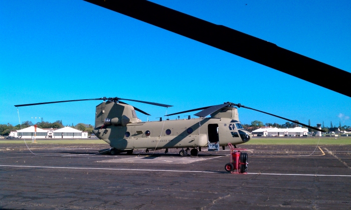 13 December 2010: CH-47F Chinook helicopter 07-08738 parked in the Old Chinook parking area of Wheeler Army Airfield, Oahu, Hawaii.