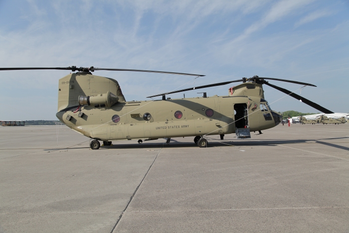 CH-47F Chinook helicopter 09-08778 on the ramp at Hunter Army Airfield, Georgia, 29 March 2012.