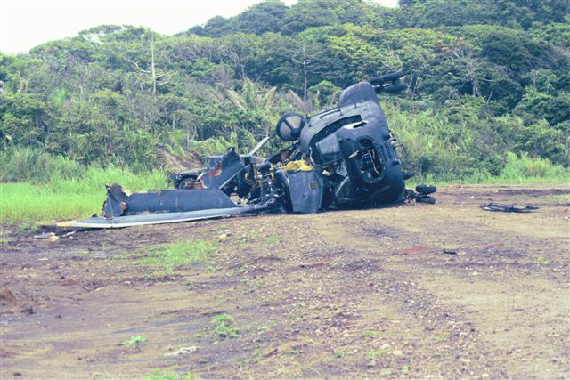MH-47D Chinook 83-24110 at the crash site in Panama.
