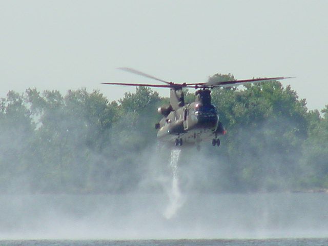 Taiwan CH-47SD Chinook 7305 conducting water landings.
