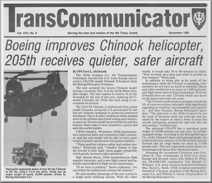205th news article from the TransCommunicator, December 1987.