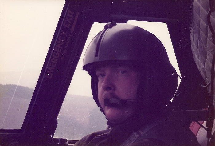 CW3 Tom Read, somewhere in Germany while flying a CH-47C Chinook helicopter.
