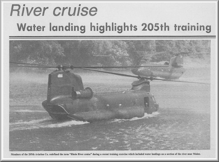 Water Landing Training on the Rhein River, West Germany, September 1985.