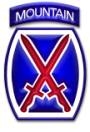 Shoulder patch of the 10th Mountain Division.