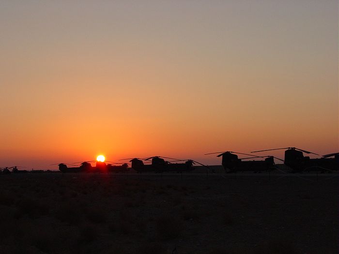 Sunset in Kandahar, Afghanistan, 7 February 2003.