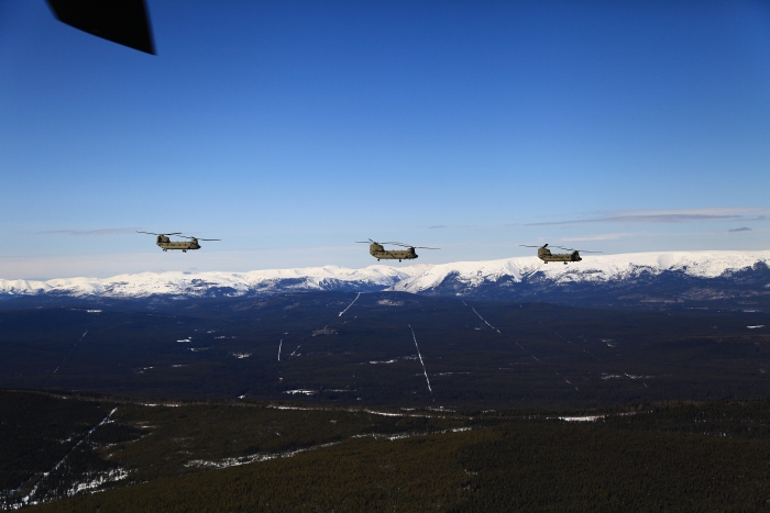 17 April 2012: Sortie 1 continues north westward along the ALCAN with the the Northern Rockies in the background.