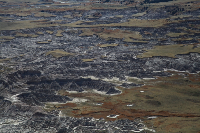 11 April 2012: Another aerial view of the Badlands. While not in the National Park area itself, it is still impressive to see.