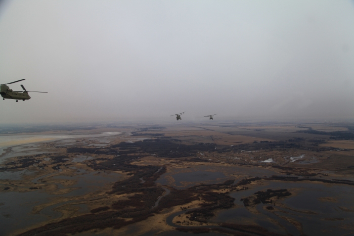 17 April 2012: The weather on the route west from Edmonton was a bit nasty with low ceilings and poor visibility. However, Sortie 1 and flight made it through the area right at minimums.