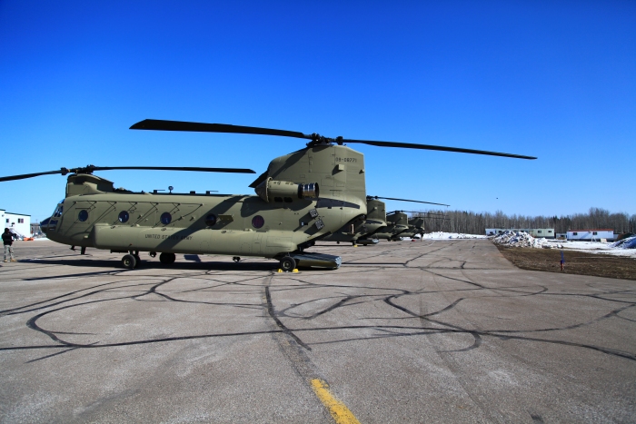 17 April 2012: Sortie 1 on the ramp at Fort Nelson, Yukon Territory.