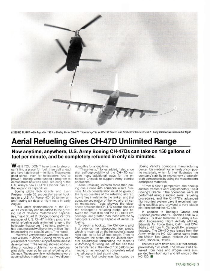 Boeing Transitions Newsletter - Winter 1986, Page 3.