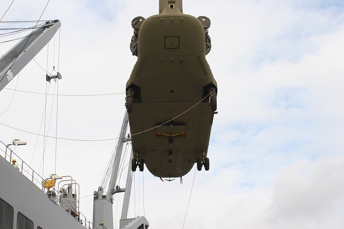 18 November 2010: CH-47F Chinook helicopter 07-08742 was the sixth aircraft to arrive at the dock.
