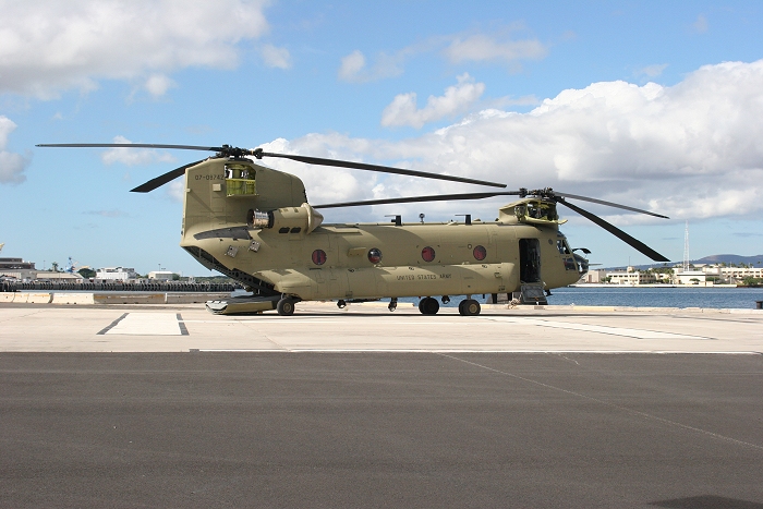 20 November 2010: CH-47F Chinook helicopter 07-08742 is ready to go following reassembly and preflight.