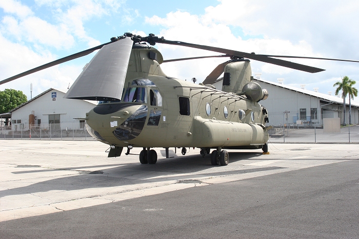 20 November 2010: CH-47F Chinook helicopter 09-08065 is ready to go following reassembly and preflight.