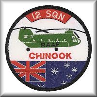 A patch from 12 Squadron when the Royal Australian Air Force operated CH-47C Chinooks, date unknown.