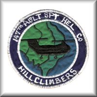 A patch the 147th Assault Support Helicopter Company - "Hillclimbers", from their days in the Republic of Vietnam.