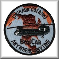 A patch from the 178th Assault Support Helicopter Company - "Box Car", location and date unknown.