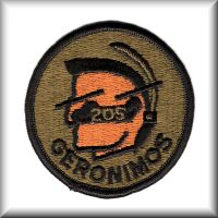 A patch from the 205th Assault Support Helicopter Company - "Geronimos", from their time in Europe, circa 1985.