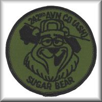 A patch from the 242nd Assault Support Helicopter Company (ASHC) - "Sugar Bears", while located in the State of Alaska, date unknown.