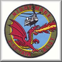A patch from 2nd Battalion - "Nightmare", 52nd Aviation Regiment, during the time they were located in the Republic of Korea, date unknown.