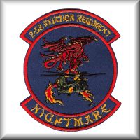 A patch from 2nd Battalion - "Nightmare", 52nd Aviation Regiment, during the time they were located in the Republic of Korea, date unknown.