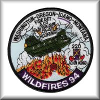 A patch from 1994 when Company A - "Hook-ers", 5th Battalion, 158th Aviation Regiment conducted forest fire fighting operations. This patch commemorates the death of John King during the deployment.