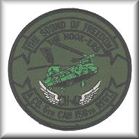 A patch from Company A - "Hook-ers", 6th Combat Aviation Battailion (CAB), 158th Aviation Regiment.