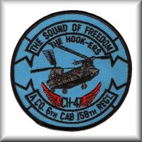 A patch from Company A, 6th Battalion, 158th Aviation Regiment, United States Army Reserve, located in the State of Washington, exact date unknown.