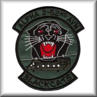 A patch from A Company - "Blackcats", 2nd Battalion, 159th Aviation Regiment, during the time they were located in the Republic of Korea, date unknown.