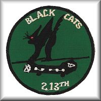 A patch from the 213th Assault Support Helicopter Company - "Blackcats", date unknown.