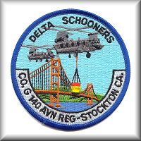 A patch from Company G - "Delta Schooners", 140th Aviation, located at Stockton, California, date unknown.