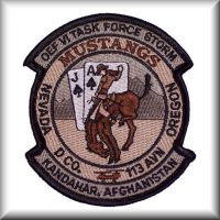 A patch from D Company, 113th Aviation as elements from two units - one located in Reno, Nevada, and the other in Pendleton, Oregon -  were combined and sent to Afghanistan in early 2005.