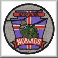 A patch from G Company - "Nomads", 104 Aviation.