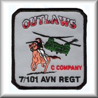 A patch from the "Outlaws" - C Company, 7th Battalion, 101st Airborne Division.