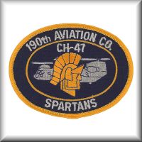 A patch from the 190th Aviation Company - "Spartans", location and date unknown.
