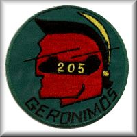 205th Assault Support Helicopter Company (ASHC) - "Geronimos" unit patch. circa 1985.
