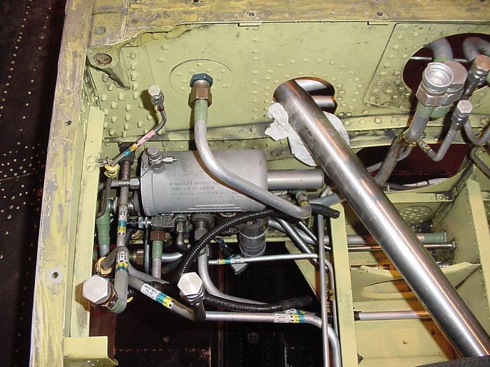View looking down of the top of the Utility Hydraulic System Return Module.